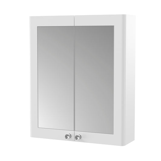Fairford Laurel 2.0 600mm Satin White Mirror Cabinet