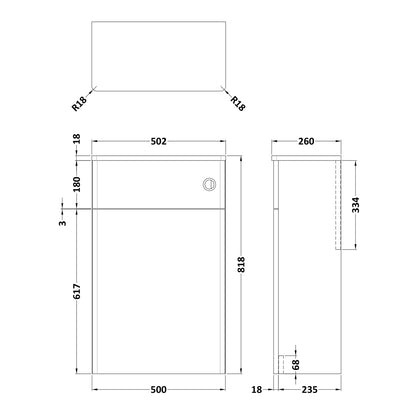 Fairford Laurel 2.0 500mm Satin White WC Unit