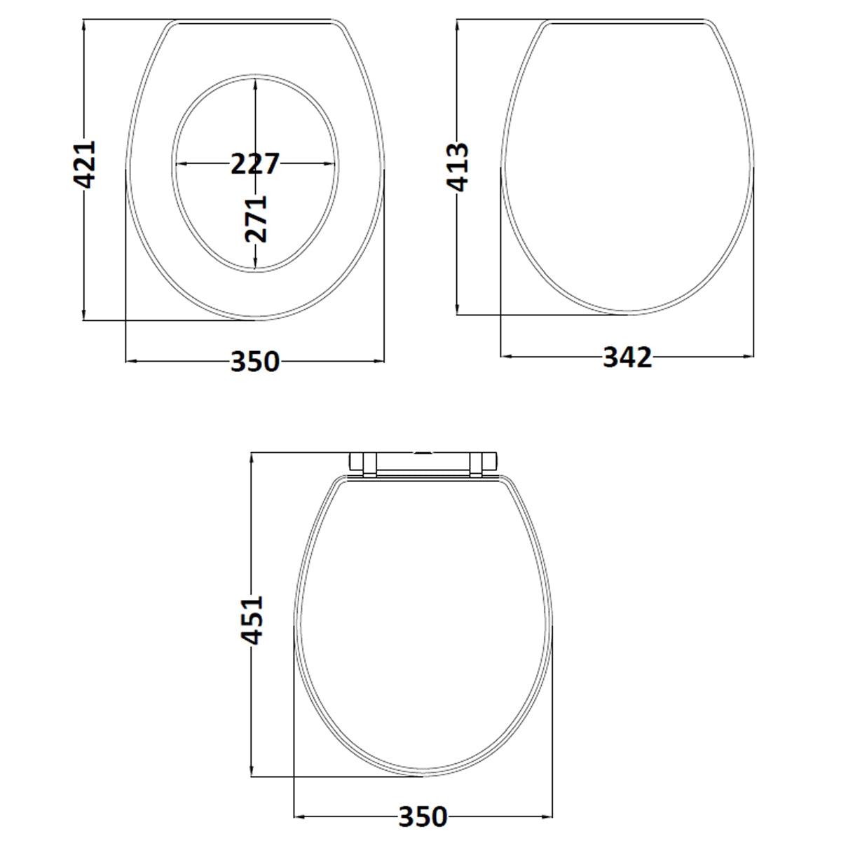 Fairford Lauren Satin White Toilet Seat