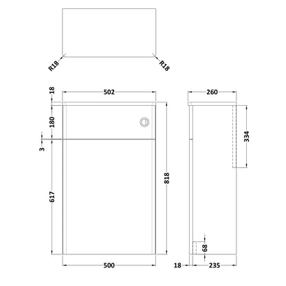 Fairford Laurel 2.0 500mm Satin Grey WC Unit