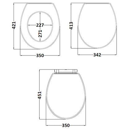 Fairford Lauren Satin Grey Toilet Seat