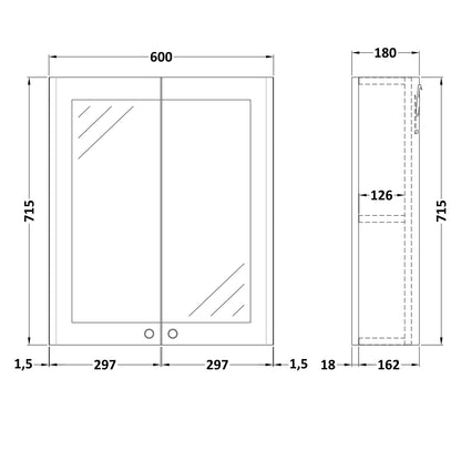 Fairford Laurel 2.0 600mm Satin Green Mirror Cabinet