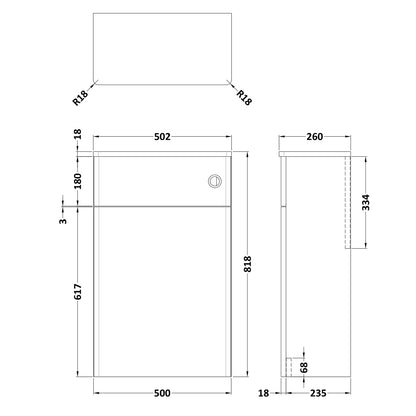 Fairford Laurel 2.0 500mm Satin Green WC Unit