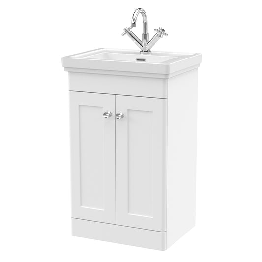 Fairford Laurel 2.0 500mm Floor Standing Satin White Vanity Unit - 1 Tap Hole