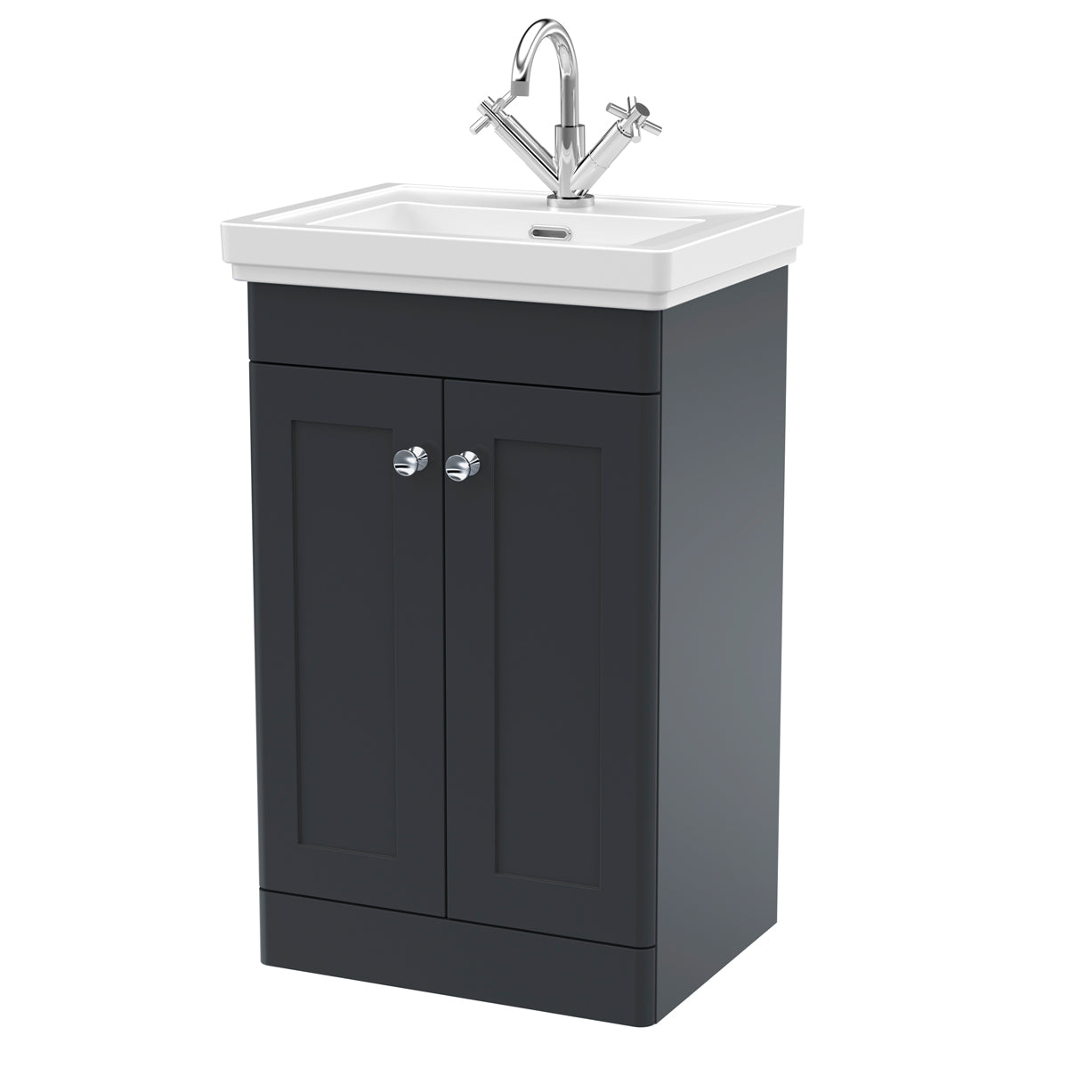Fairford Laurel 2.0 500mm Floor Standing Satin Anthracite Vanity Unit - 1 Tap Hole