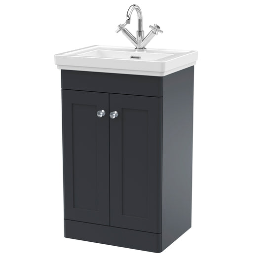 Fairford Laurel 2.0 500mm Floor Standing Satin Anthracite Vanity Unit - 1 Tap Hole