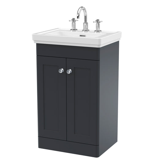 Fairford Laurel 2.0 500mm Floor Standing Satin Anthracite Vanity Unit - 3 Tap Hole