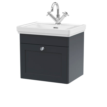 Fairford Laurel 2.0 500mm Wall Hung Satin Anthracite Vanity Unit - 1 Tap Hole