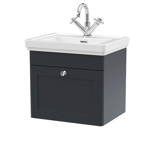 Fairford Laurel 2.0 500mm Wall Hung Satin Anthracite Vanity Unit - 1 Tap Hole