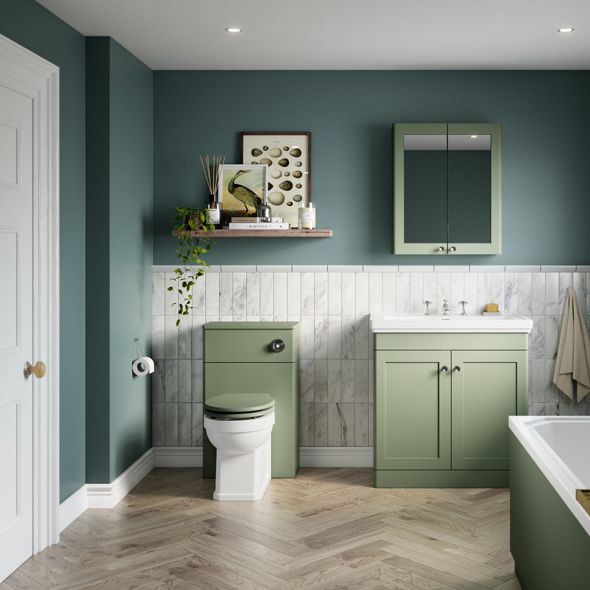 Fairford Lauren Satin Green Toilet Seat