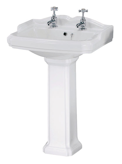 Fairford Winchester 580mm 2 Tap Hole Basin with Full Pedestal
