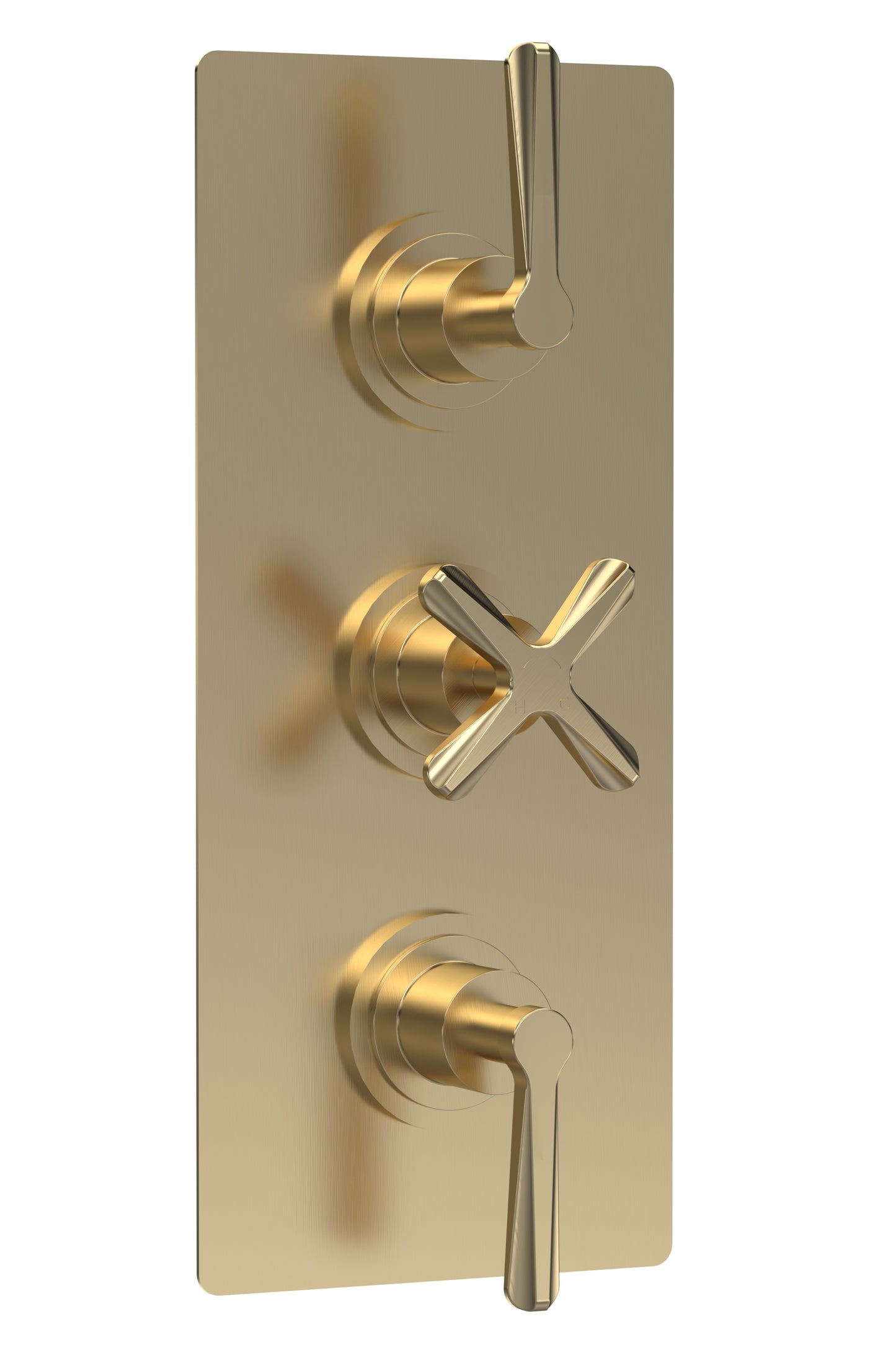 Fairford Verso Brushed Brass Concealed Triple Valve w/ Diverter