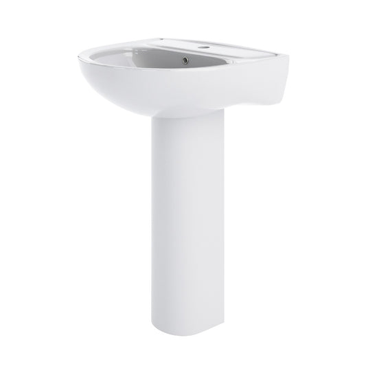 Fairford Kingsly 550mm 1 Tap Hole Basin with Full Pedestal