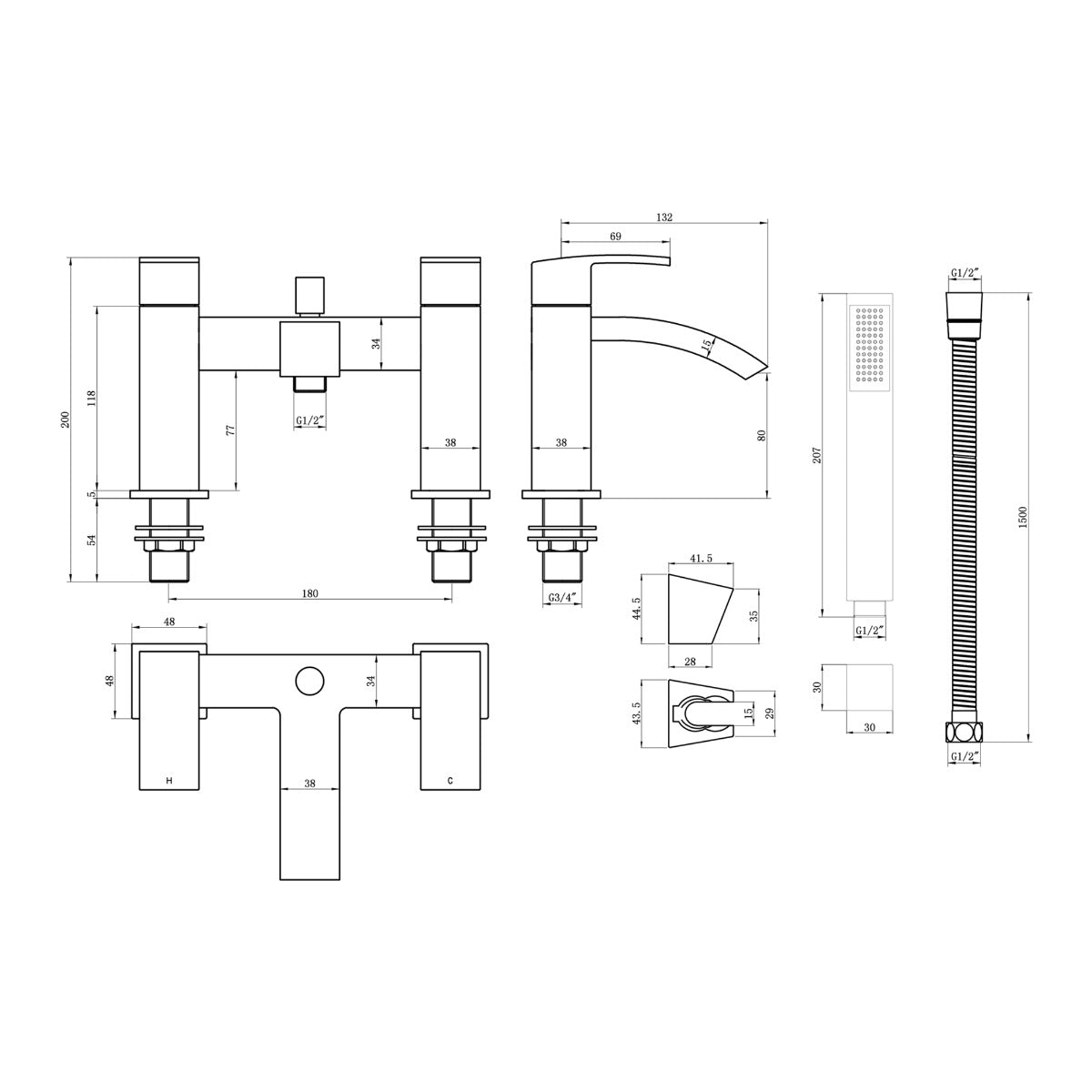 Fairford Cohen Bath Shower Mixer