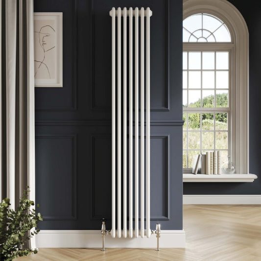 Fairford 3 Column Vertical White Designer Radiator 1800mm X 515mm