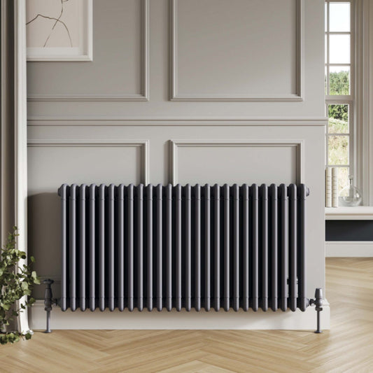 Fairford 3 Column Horizontal Anthracite Designer Radiator 600mm X 1190mm