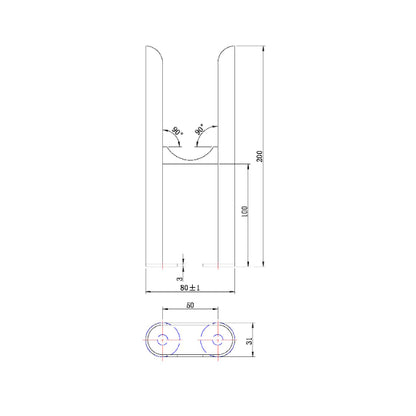 Fairford 2 Column Radiator Feet - Raw Metal