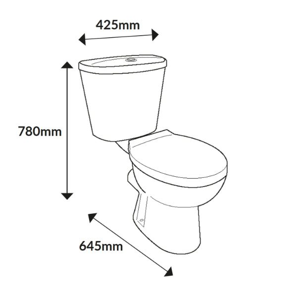 Fairford Tiber Close Coupled Toilet with Soft Close Seat