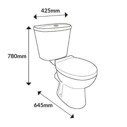 Fairford Tiber Close Coupled Toilet with Soft Close Seat