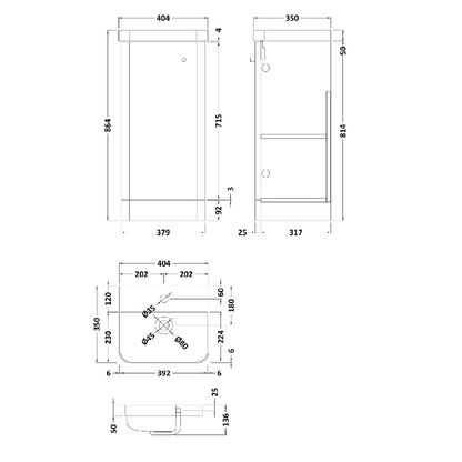 Fairford Crayo 400mm Gloss White Floor Standing Vanity Unit