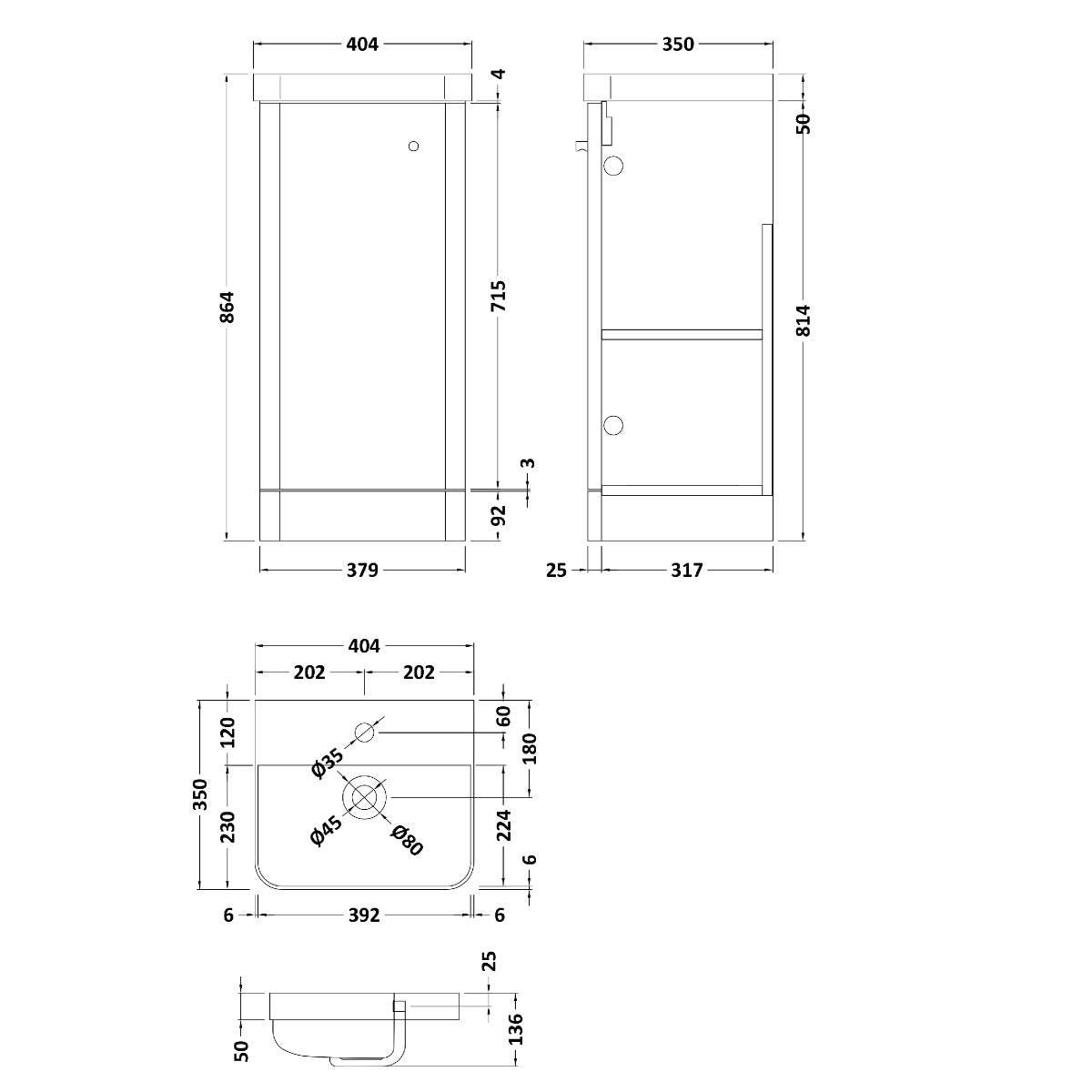 Fairford Crayo 400mm Light Gloss Grey Floor Standing Vanity Unit