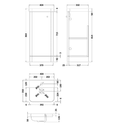 Fairford Crayo 400mm Light Gloss Grey Floor Standing Vanity Unit