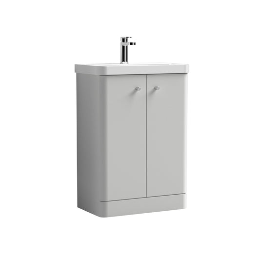 Fairford Crayo 600mm Light Gloss Grey Floor Standing Vanity Unit
