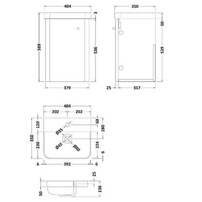 Fairford Crayo 400mm Gloss Grey Wall Hung Vanity Unit
