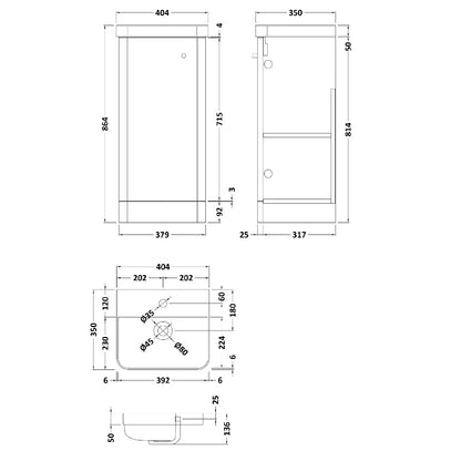 Fairford Crayo 400mm Gloss Grey Floor Standing Vanity Unit