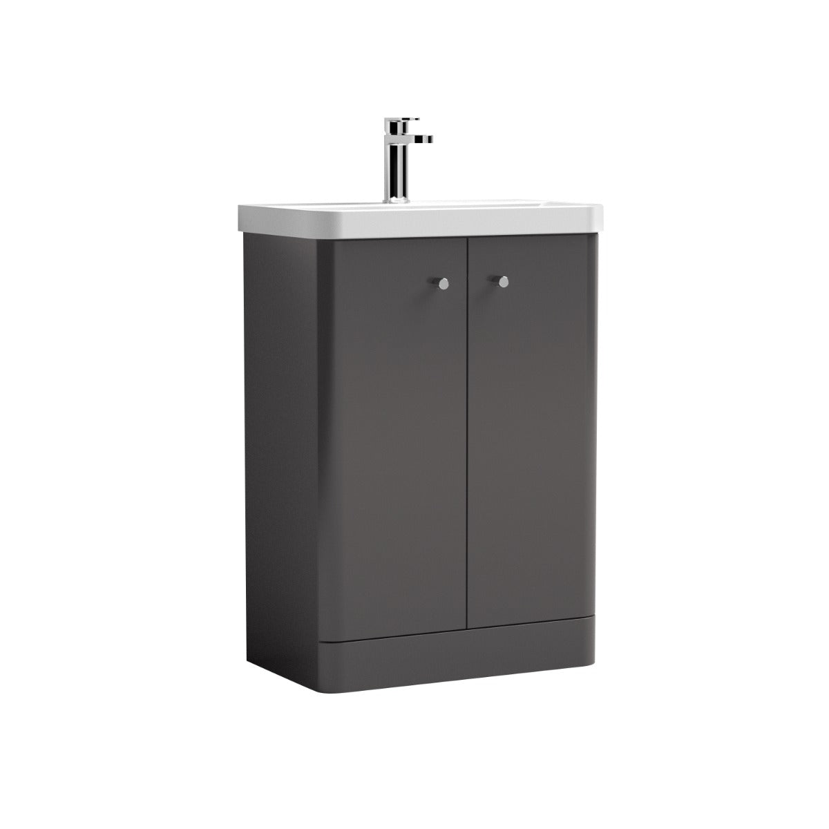 Fairford Crayo 600mm Gloss Grey Floor Standing Vanity Unit