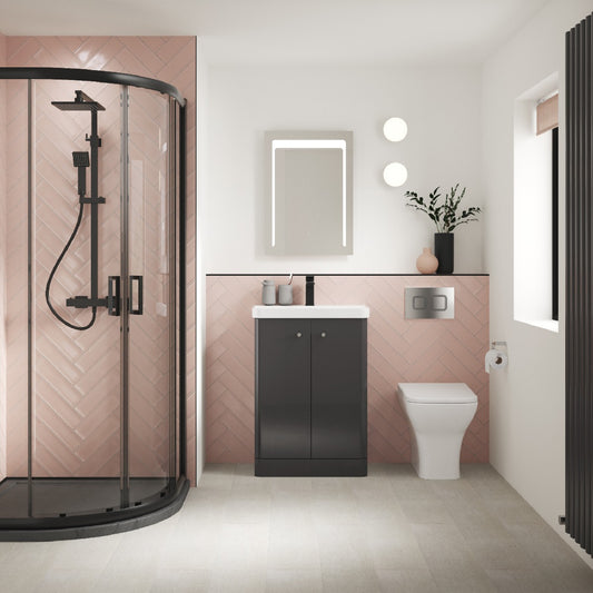 Fairford Crayo 600mm Gloss Grey Floor Standing Vanity Unit