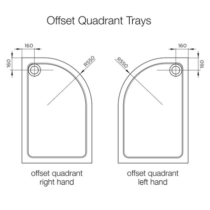 Fairford 900mm x 760mm Offset Quad, RH Shower Tray, Corner Waste