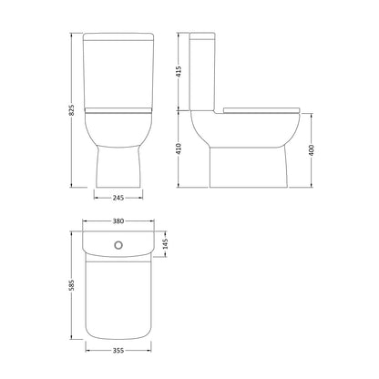 Fairford Roda Close Coupled Toilet with Soft Close Seat