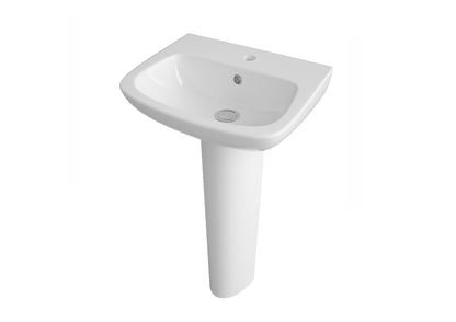 Fairford Roda 450mm 1 Tap Hole Basin with Full Pedestal
