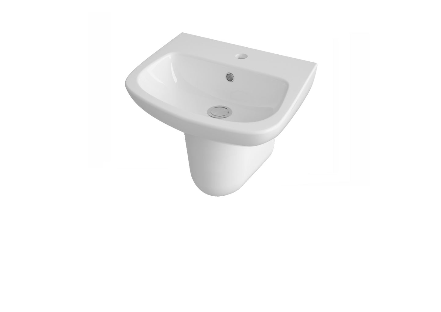 Fairford Roda 450mm 1 Tap Hole Basin with Semi Pedestal