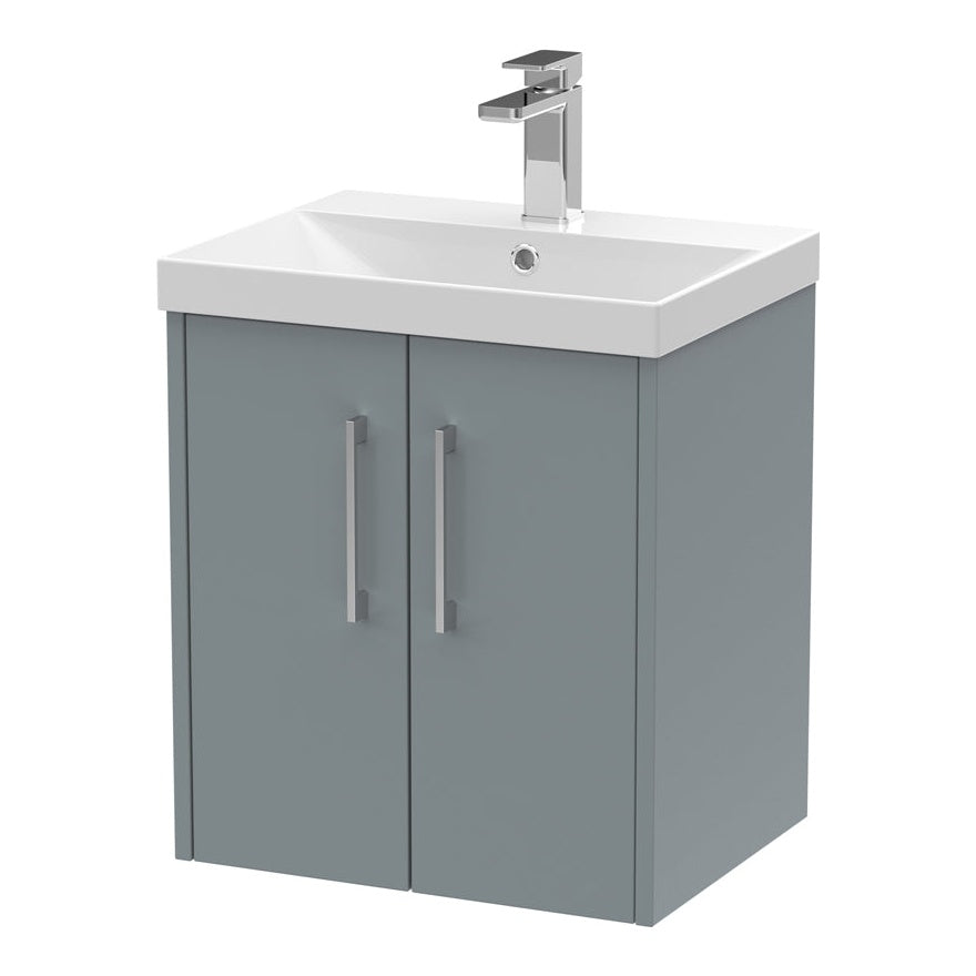 Fairford Anika 500mm Matt Grey 2 Door Wall Hung Vanity Unit