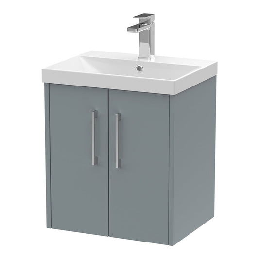 Fairford Anika 500mm Matt Grey 2 Door Wall Hung Vanity Unit