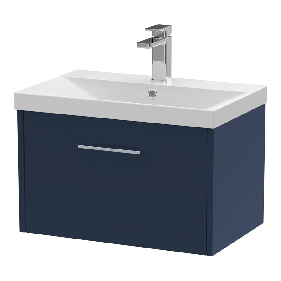 Fairford Anika 600mm Matt Blue 1 Drawer Wall Hung Vanity Unit