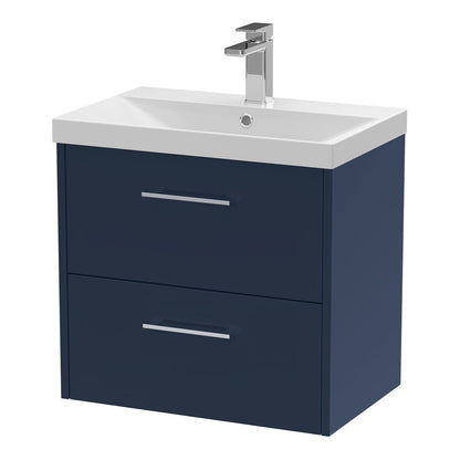 Fairford Anika 600mm Matt Blue 2 Drawer Wall Hung Vanity Unit