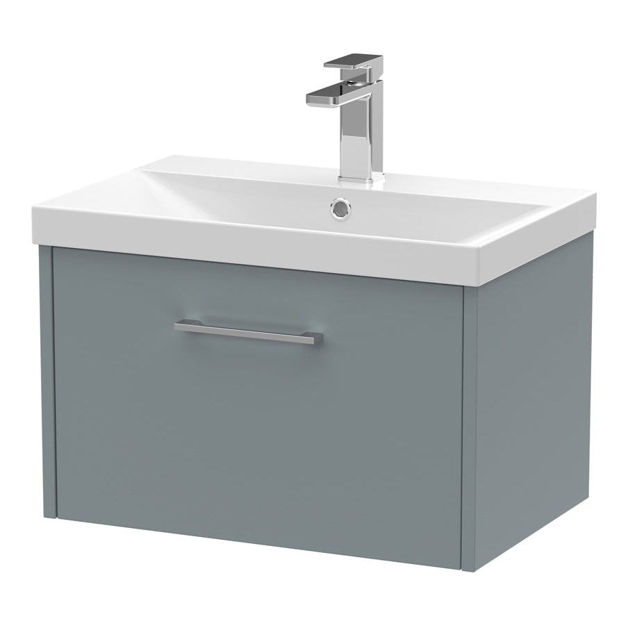 Fairford Anika 600mm Matt Grey 1 Drawer Wall Hung Vanity Unit
