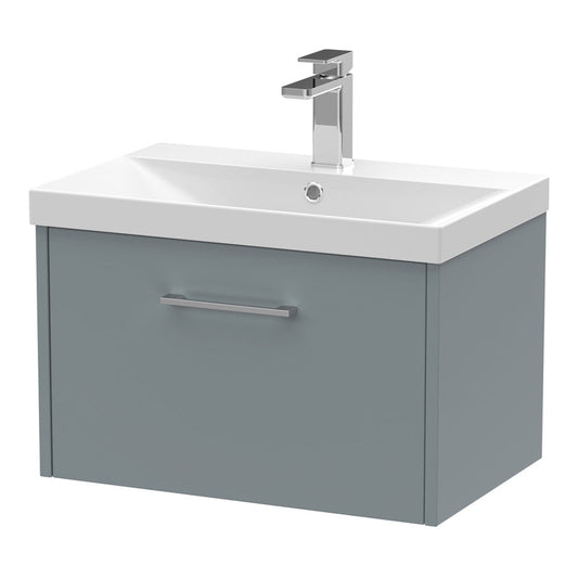 Fairford Anika 600mm Matt Grey 1 Drawer Wall Hung Vanity Unit