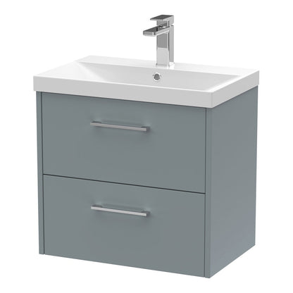 Fairford Anika 600mm Matt Grey 2 Drawer Wall Hung Vanity Unit