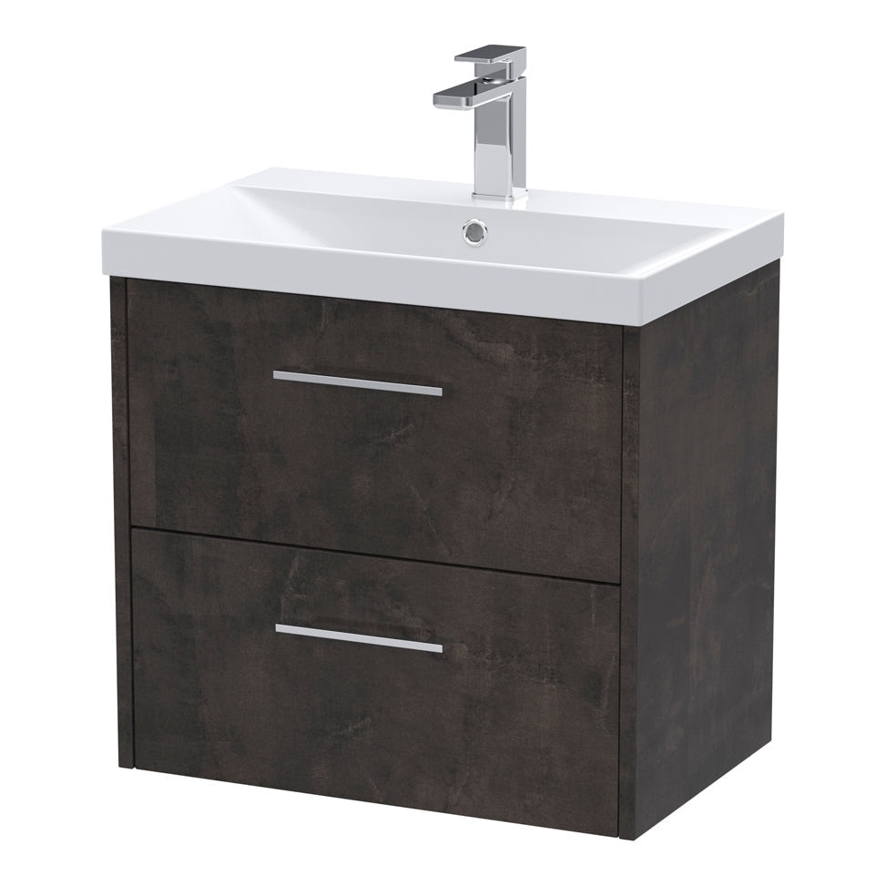 Fairford Anika 600mm Matt Slate 2 Drawer Wall Hung Vanity Unit