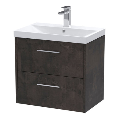 Fairford Anika 600mm Matt Slate 2 Drawer Wall Hung Vanity Unit
