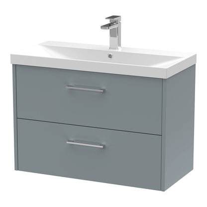 Fairford Anika 800mm Matt Grey 2 Drawer Wall Hung Vanity Unit