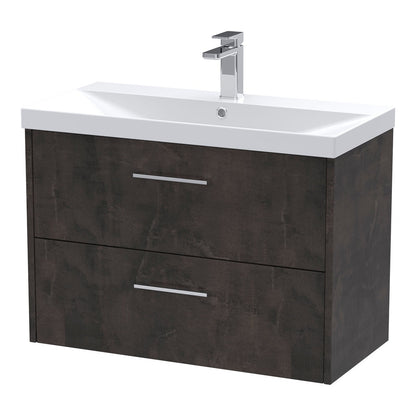 Fairford Anika 800mm Matt Slate 2 Drawer Wall Hung Vanity Unit