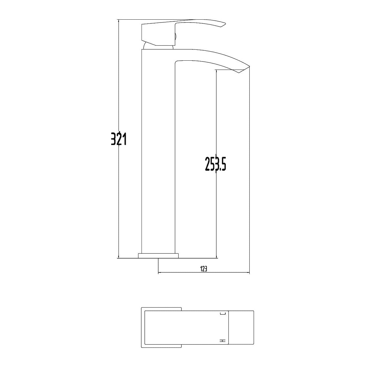 Fairford Cohen High Rise Basin Mixer