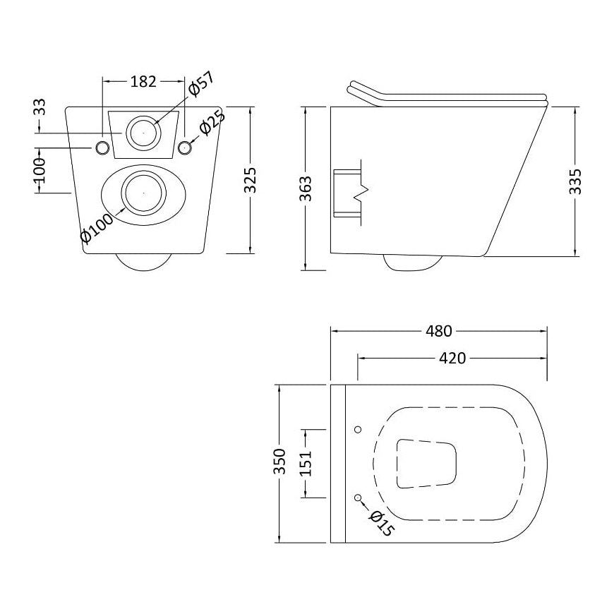 Fairford Grove Wall Hung Toilet with Soft Close Seat