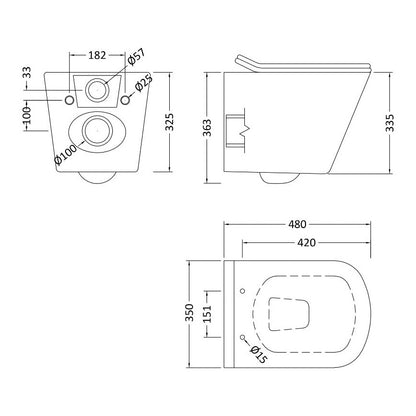 Fairford Grove Wall Hung Toilet with Soft Close Seat