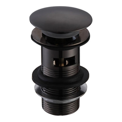 Fairford Matt Black Push Button Basin Waste, Slotted